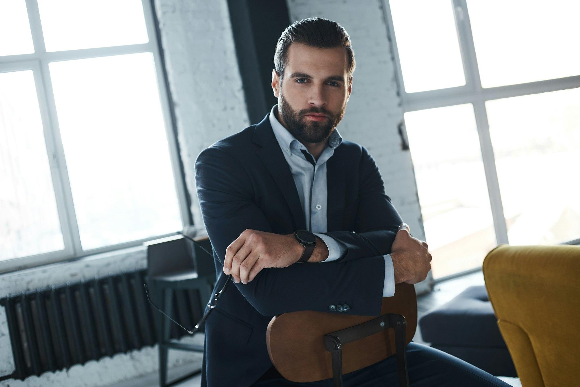 Bearded man with a very interesting look